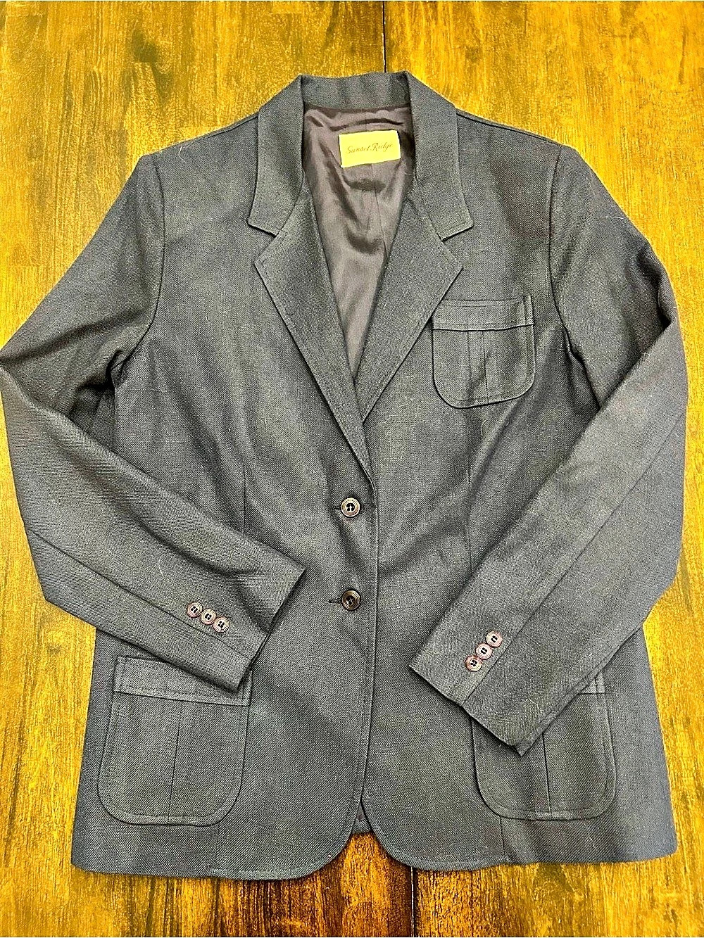 Vintage Sunset Ridge Boy's Polley Houndstooth Blazer in Gray Size 16
